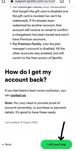 بازگردانی اکانت دیسیبل شده اسپاتیفای مرحله سوم