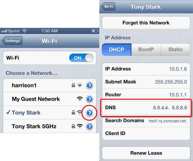 تغییر DNS در گوشی های ios برای رفع فیلتر اسپاتیفای