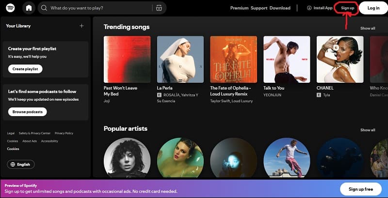 ساخت حساب کاربری در اسپاتیفای