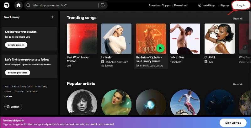ورود به حساب کاربری اسپاتیفای